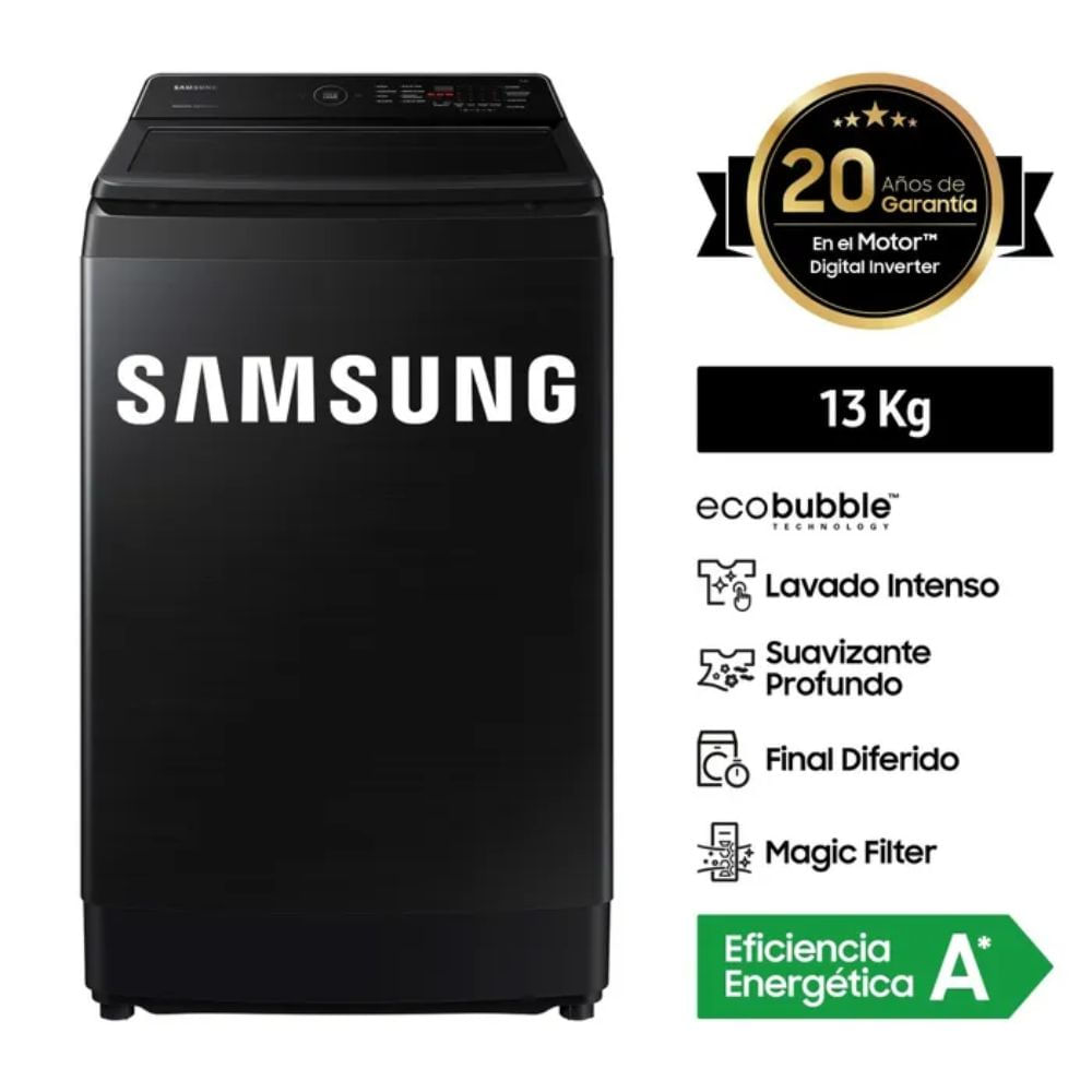 LAVADORA SAMSUNG 13 KG ECO INVERTER WA13CG5441BVPE
