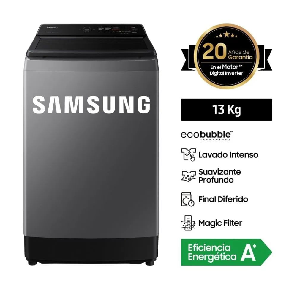 LAVADORA SAMSUNG 13KG CARGA SUPERIOR ECOBUBBLE WA13CG5441BD