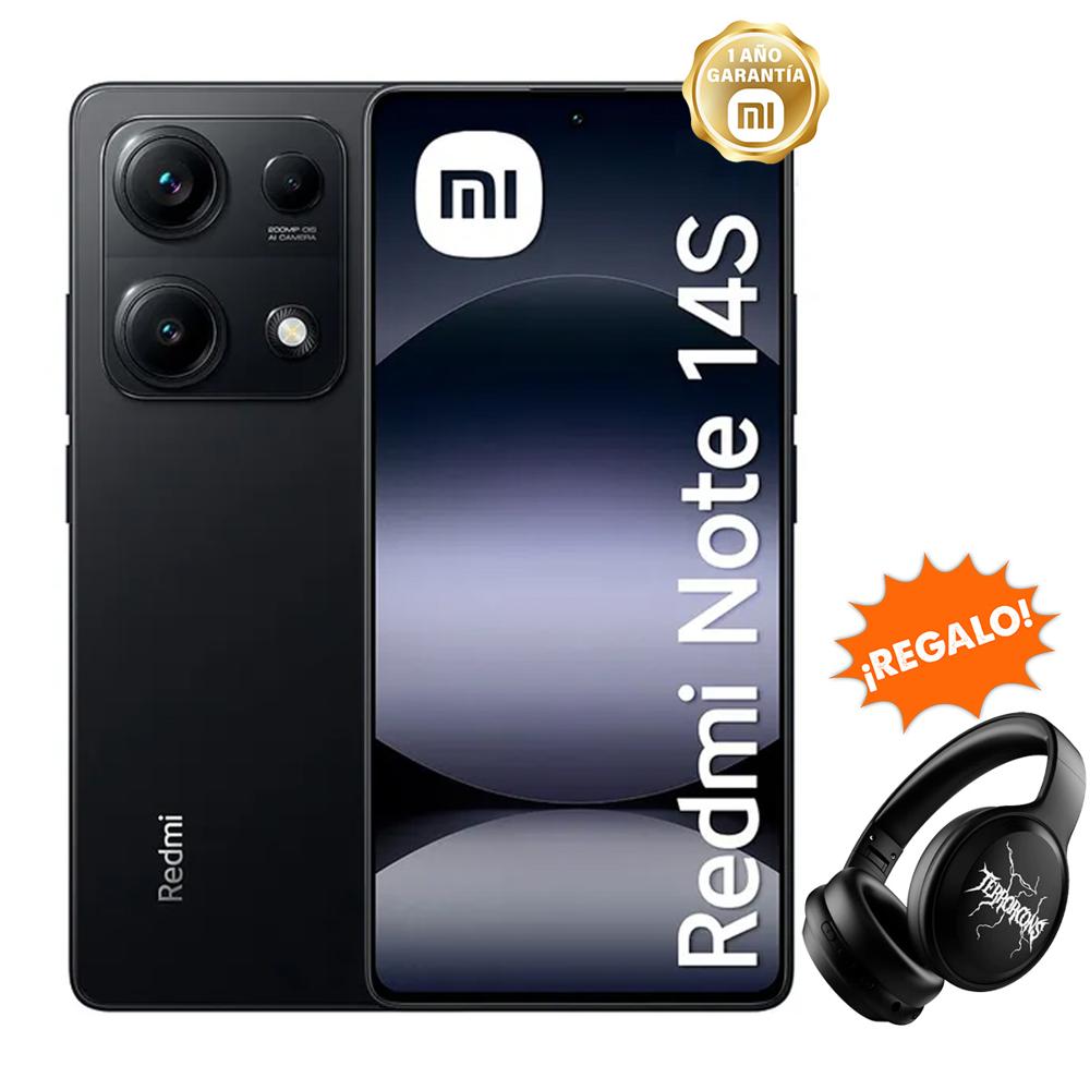 Celular Redmi Note 14S Black 8GB RAM 256GB ROM + Regalo Transformers wireless headphones TF-G06
