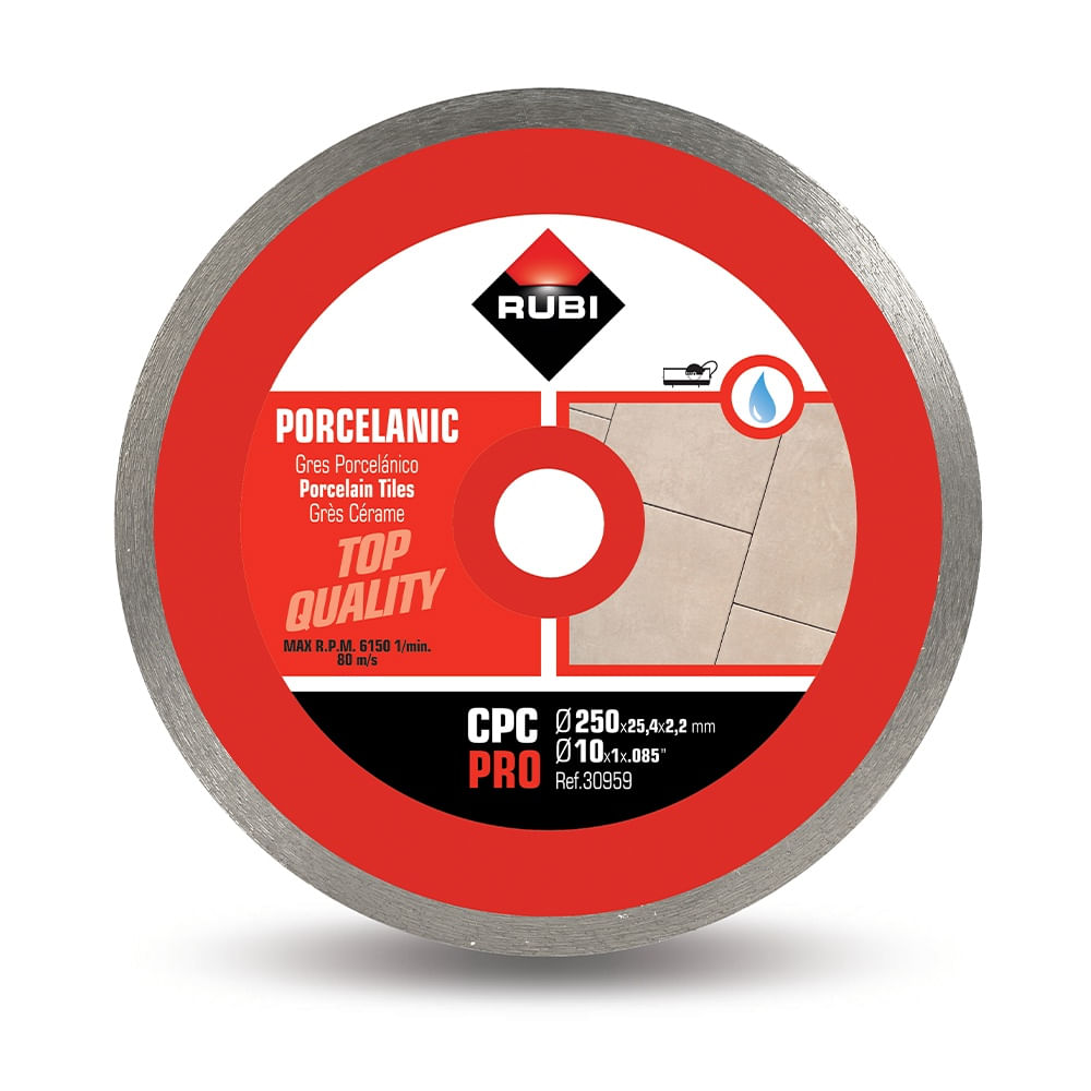 Disco Diamantado Continuo 10" (250 mm) para Porcelanato Rubi CPC-250 PRO