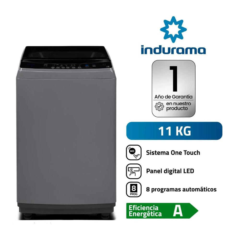 LAVADORA INDURAMA 11KG LRI-11DGR  GRIS