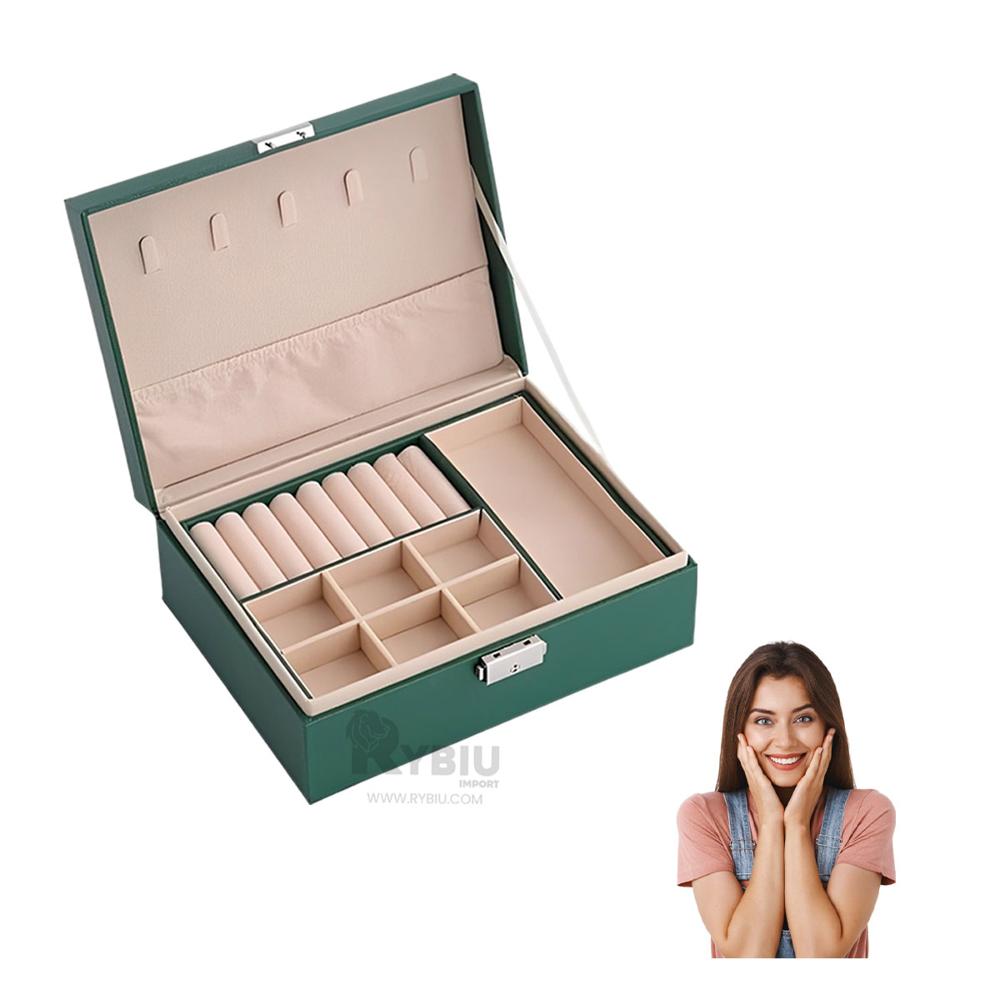 Alhajero Estético de 2 Niveles Verde Y+Banderitas Adhesivas Alhajero Estético de 2 Niveles Verde Y+Banderitas Adhesivas