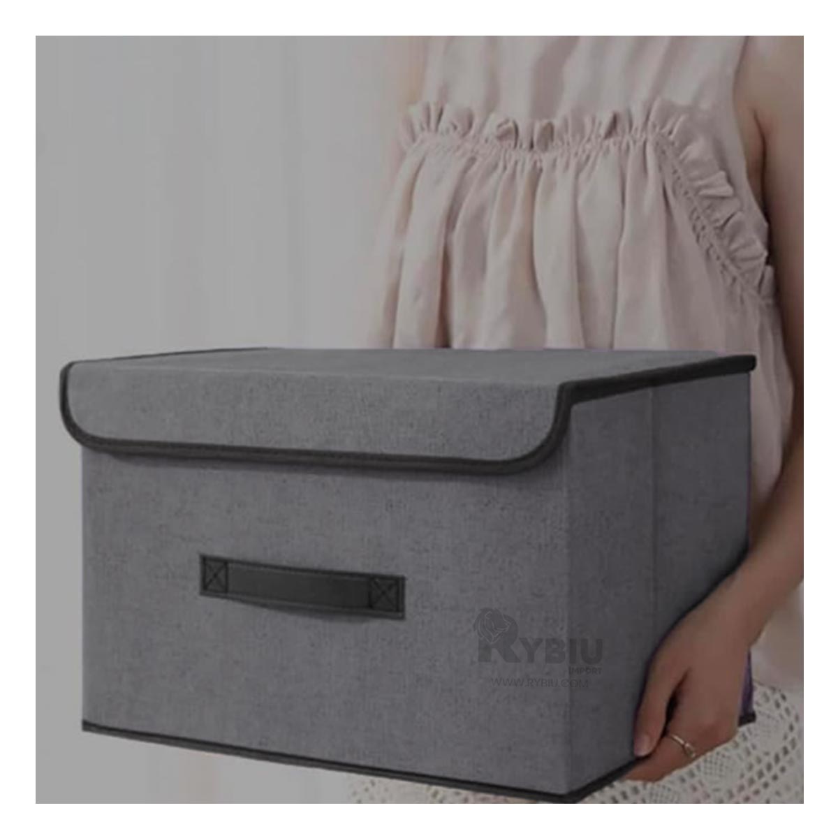 Caja Organizadora Porta Tela Multiusos Amplio de Color Plomo