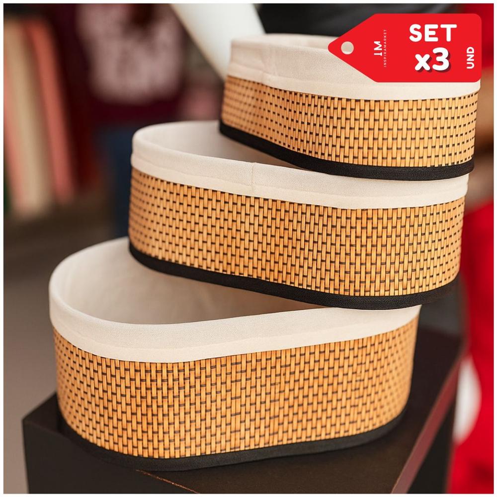 Canasta Cesto Organizador caja organizadora Rectangular Set x3