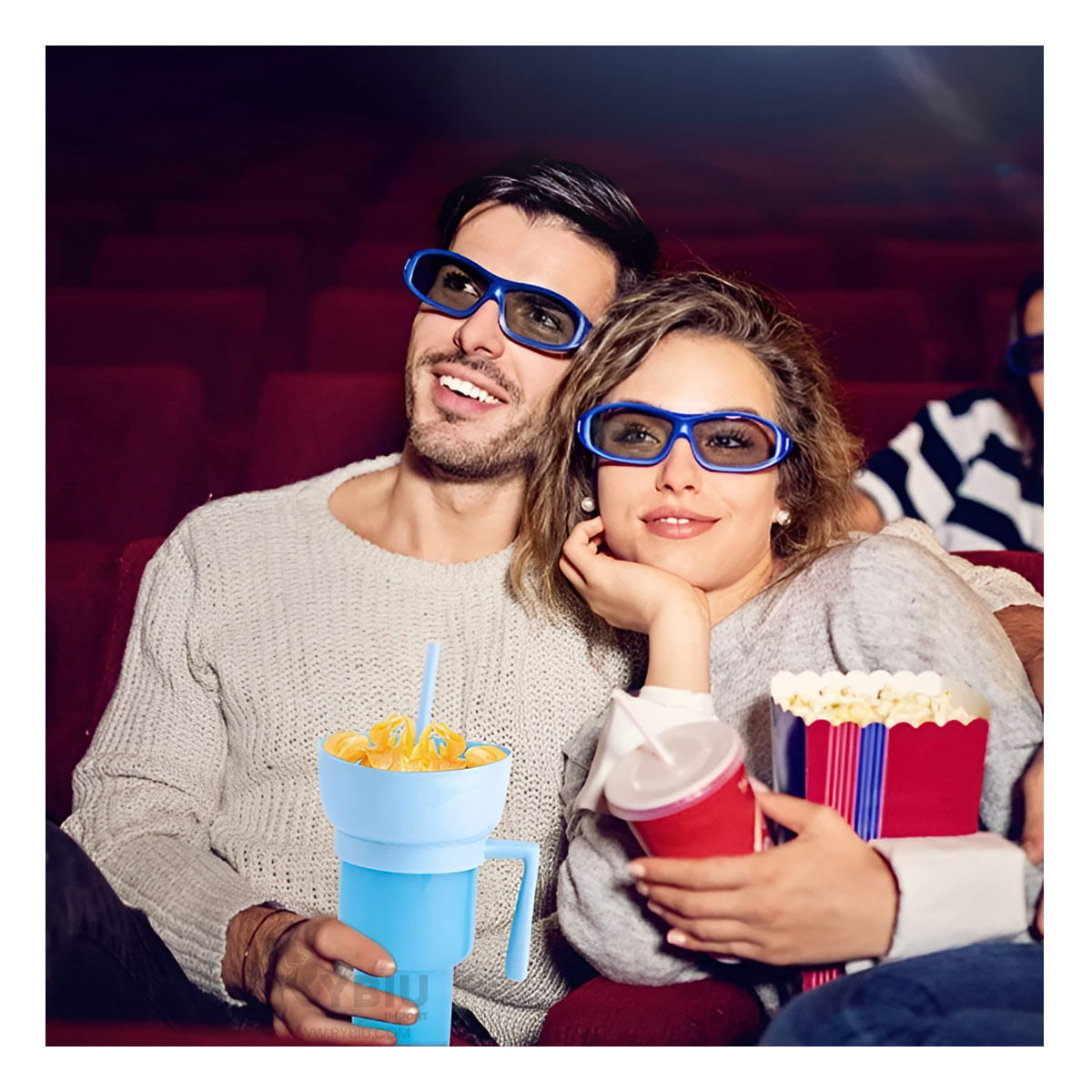 Vaso de Golosinas y Bebida Celeste Y+Agendita