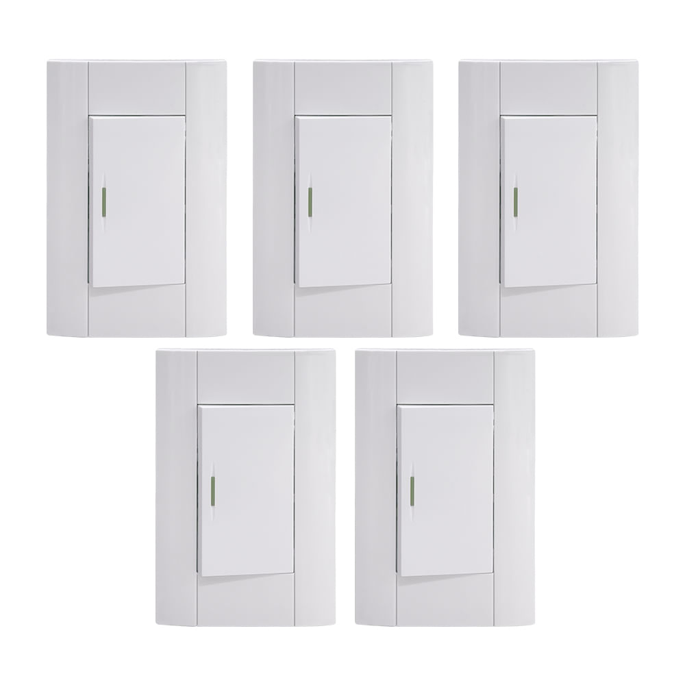 Pack x5 interruptor simple Klisman PC blanco