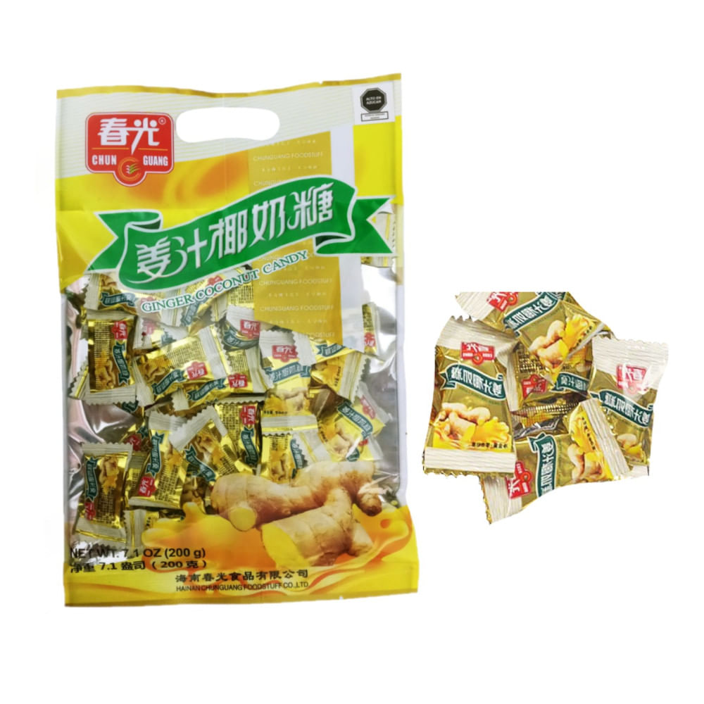Caramelos Duro De Jengibre y Coco 200gr Chun Guang