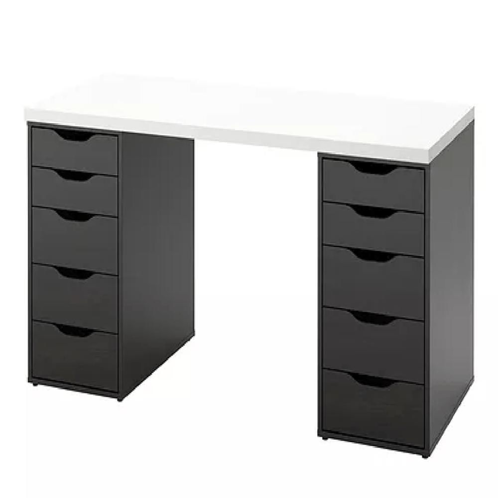 Escritorio de Melamina Moderno Blanco Negro 140cm Escritorio de Melamina Moderno Blanco Negro 140cm