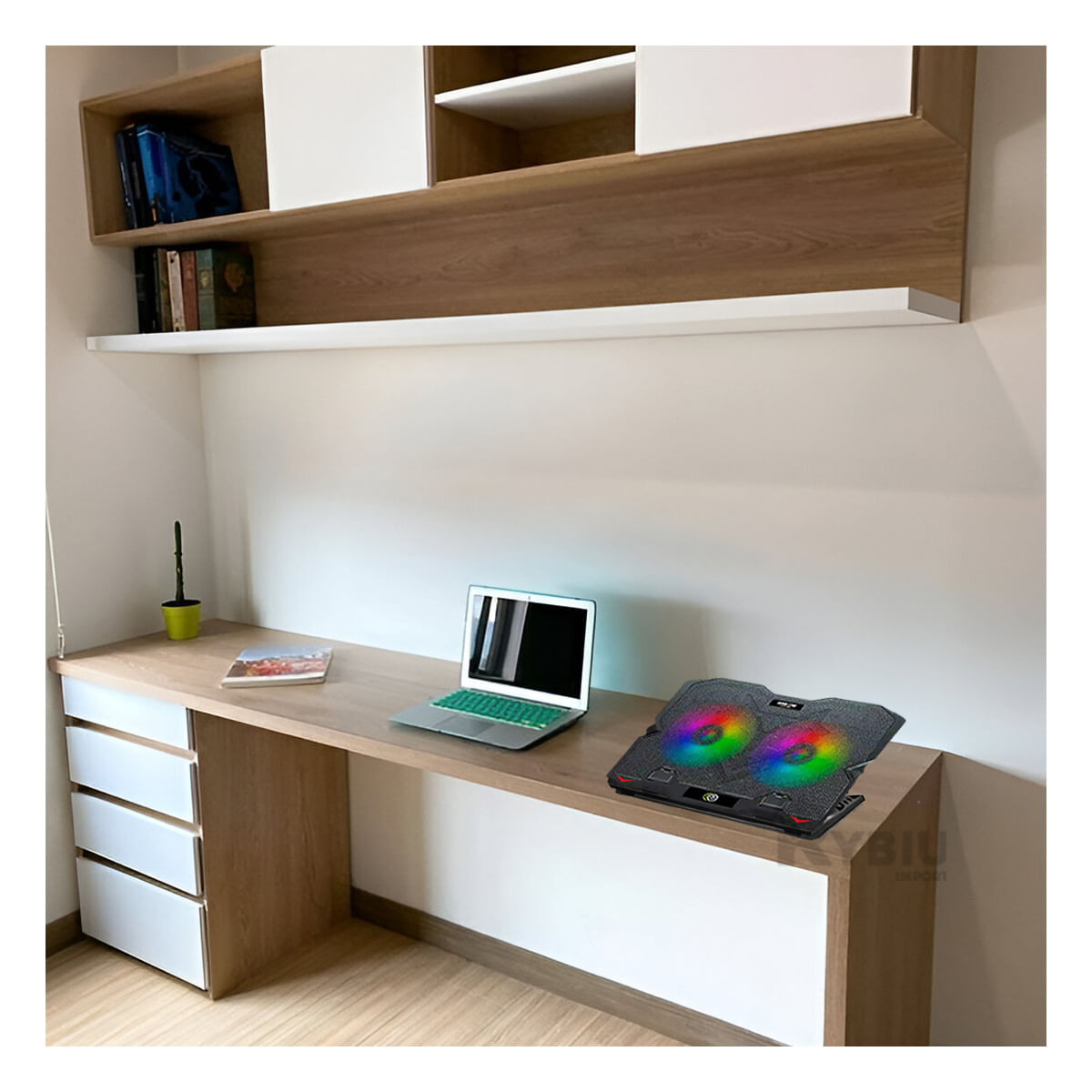 Cooler para Laptop con 2 Ventiladores de Color Negro