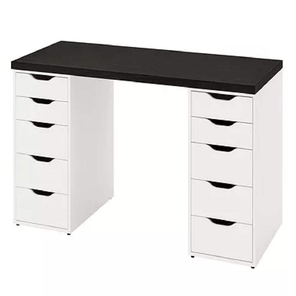 Escritorio de Melamina Moderno Negro Blanco 140cm Escritorio de Melamina Moderno Negro Blanco 140cm