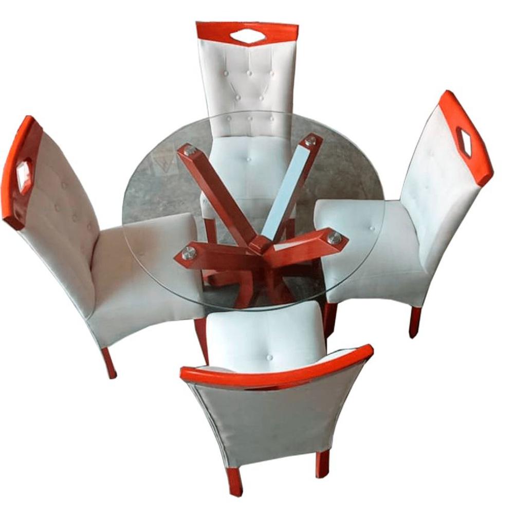 Juego de Comedor 4 Sillas Redondo Natural Juego de Comedor 4 Sillas Redondo Natural