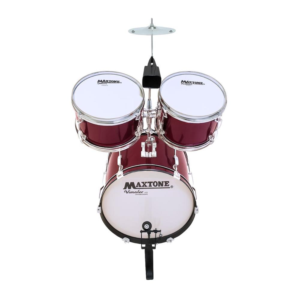 Batería Acústica Grande con Platillo y Baquetas para Niños