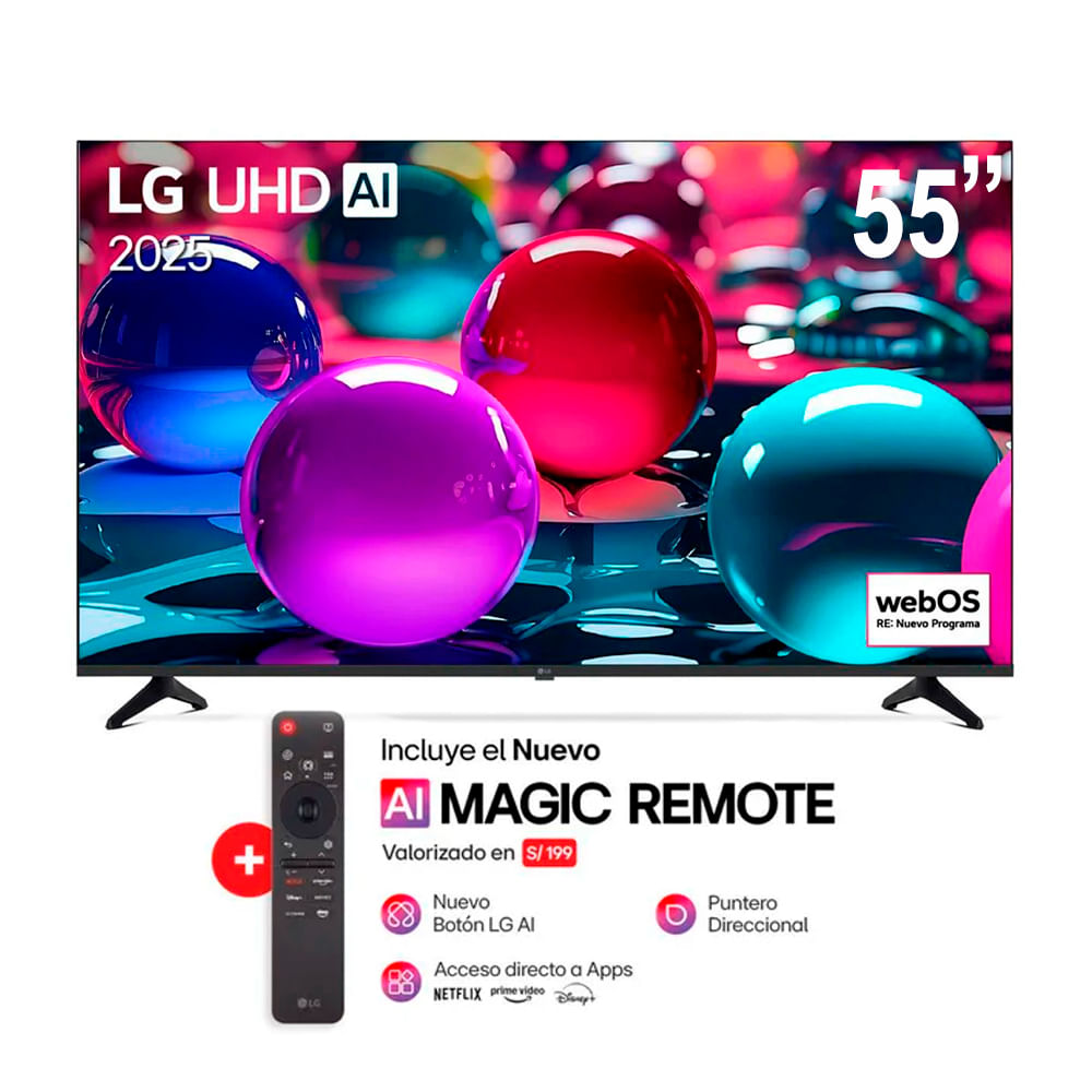 Televisor LG 55 Smart UHD 4K 55UA7300PSB + Magic Remoto LG MR25GA