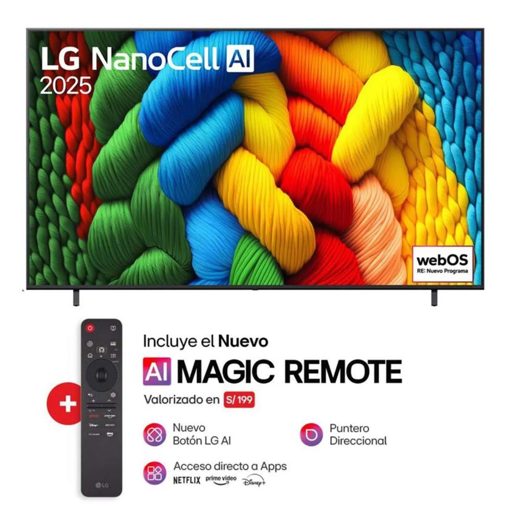 Televisor 65"" LG Nanocell 4k ThinQ Ai 65NANO80ASA