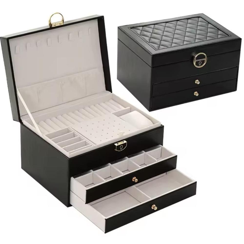 Joyero Caja Organizadora Portátil de Joyas 3 Niveles