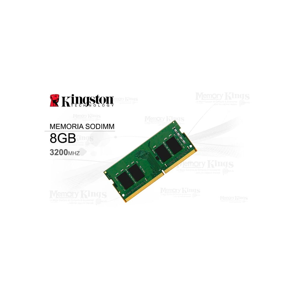 Memoria RAM Kingston DDR4 8GB 3200MHz CL22 SODIMM - Ideal para laptop