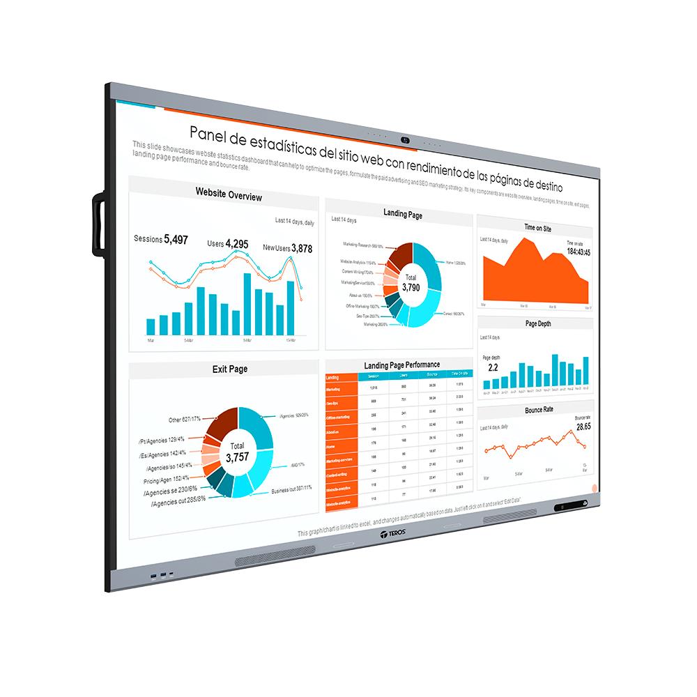 Pantalla táctil interactiva Teros TE7511W de 75"" 4K IPS, 8 GB, Android