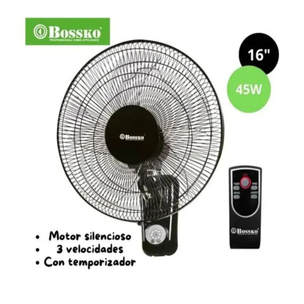 Ventilador de Pared Bossko 16 Pulgadas BK-8452PD Ventilador de Pared Bossko 16 Pulgadas BK-8452PD