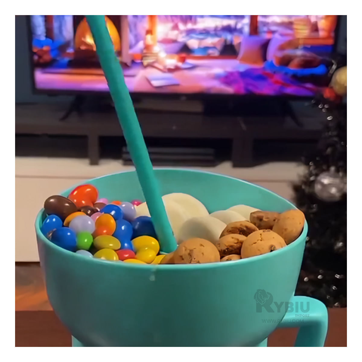 Vaso para Chucherias en Color Verde Agua Y+Papel de Regalo