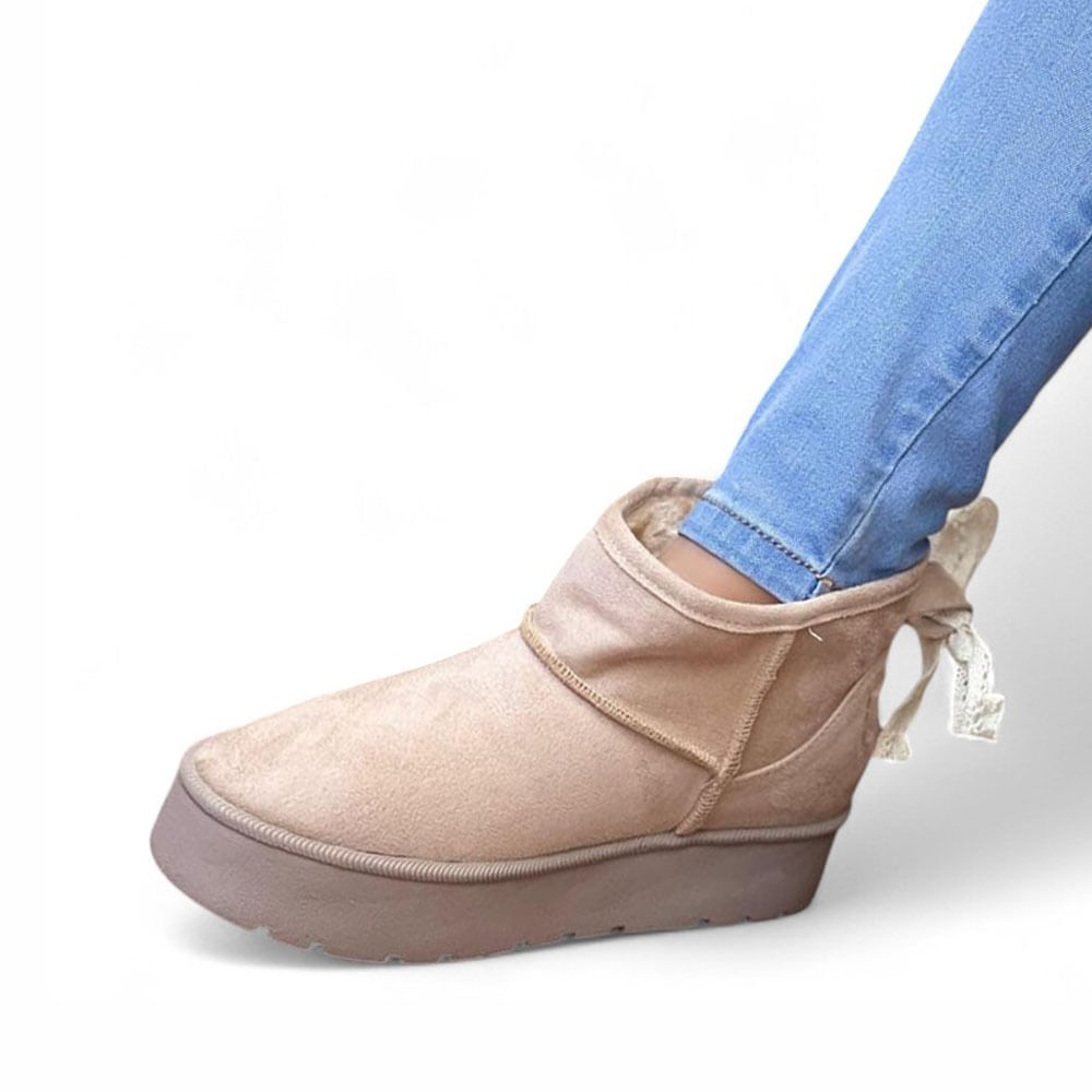 Botin Mujer Vegetha Peluche Interno 1299 5C-55 Color Beige Talla 36