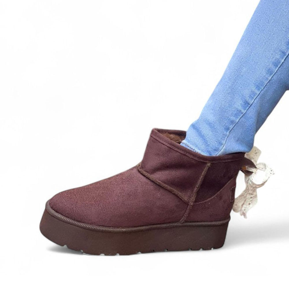 Botin Mujer Vegetha Peluche Interno 1299 5C-55 Color Marron Talla 39