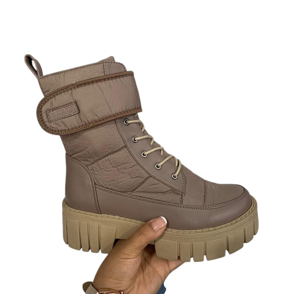 Botin Mujer Termico Acolchado 1299 5C-55 Color Beige Talla 39