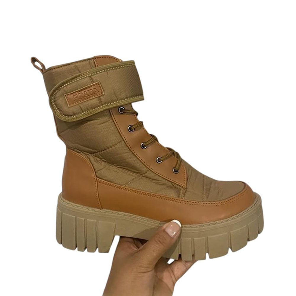 Botin Mujer Termico Acolchado 1299 5C-55 Color Camel Talla 38