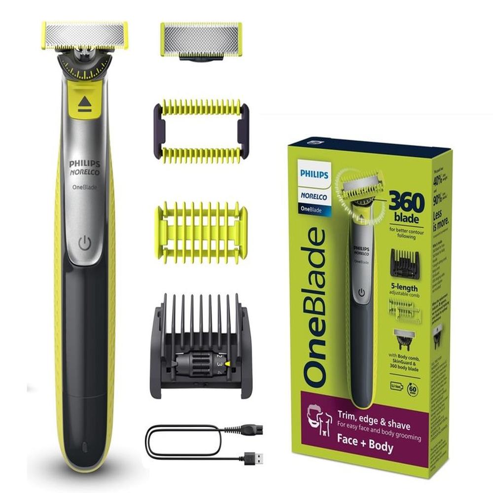 Philips OneBlade Rostro Y Cuerpo 5 Posiciones 2 Cuchillas 2 Peines Philips OneBlade Rostro Y Cuerpo 5 Posiciones 2 Cuchillas 2 Peines
