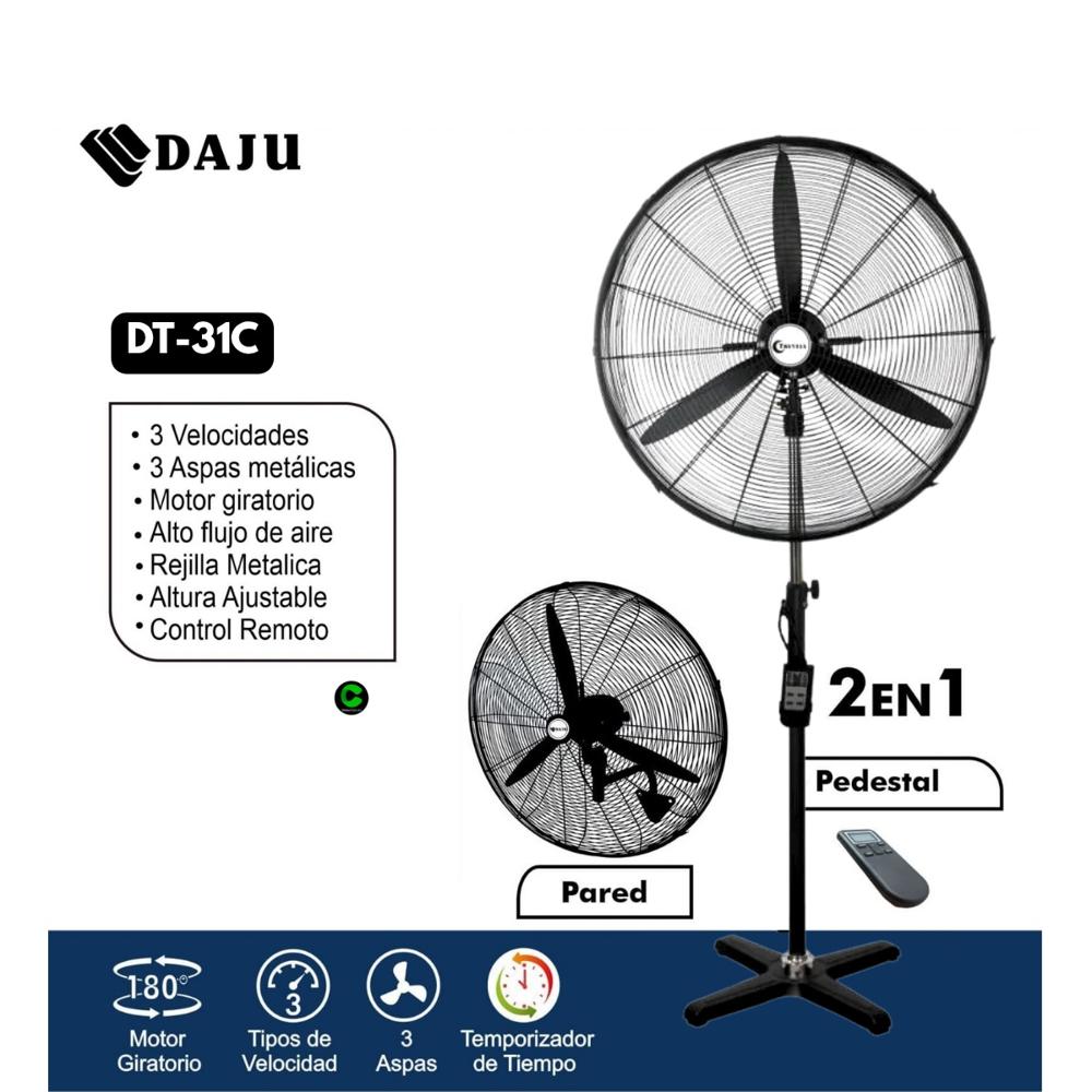 Ventilador Industrial 30"" DAJU DT-31C -control remoto 230W  2 en 1
