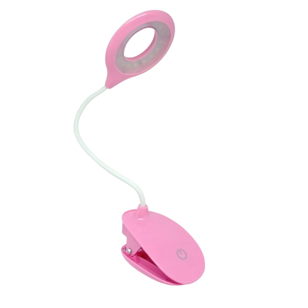 Lampara Led Usb Escritorio Tactil 360 C/ Clip - Rosado