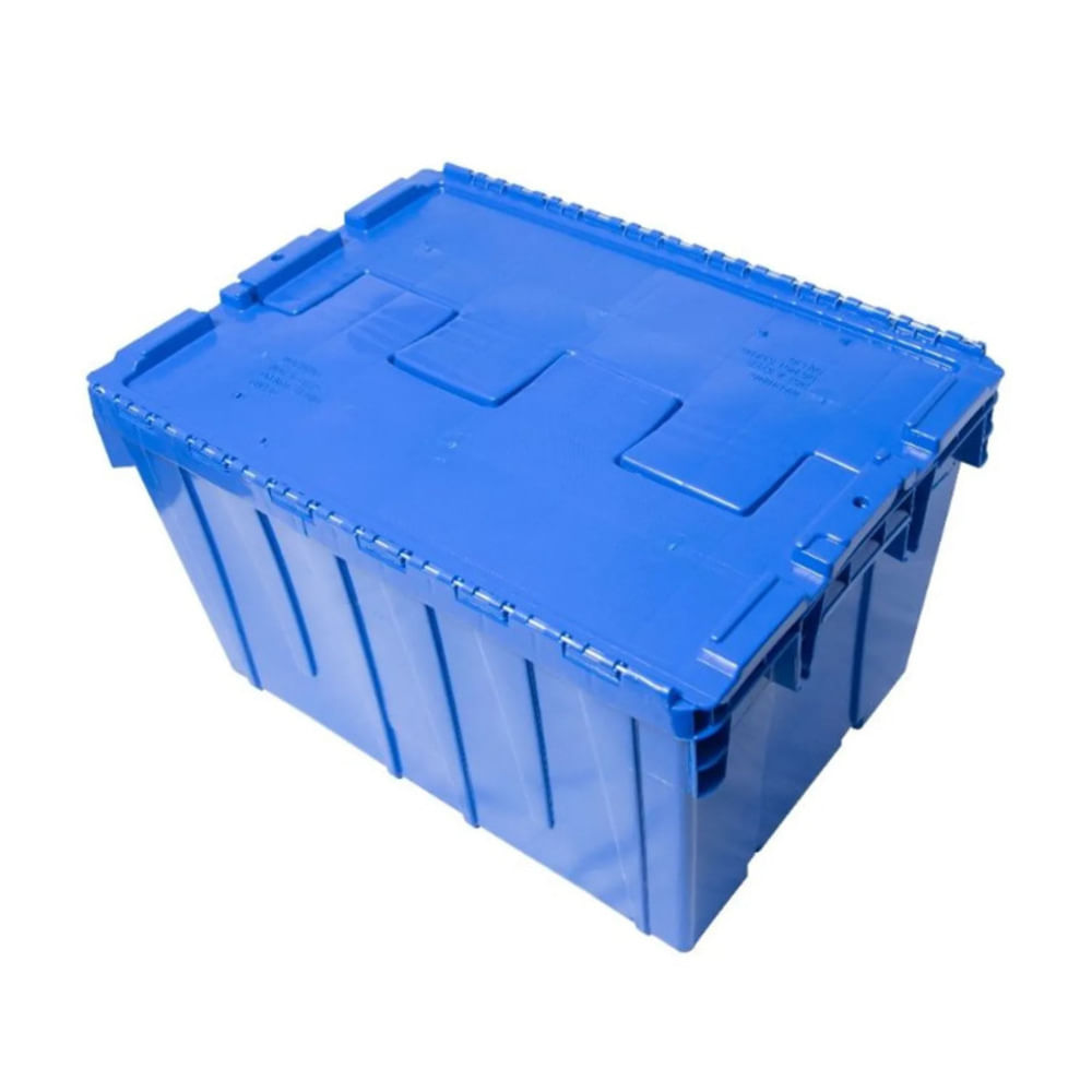 PACK 2 CAJAS DE POLIETILENO CON TAPA ABISAGRADA 52 LT - AZULES