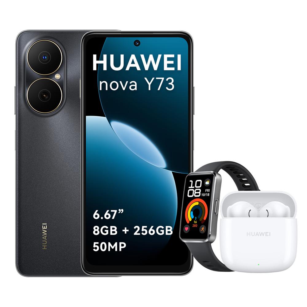 Celular Huawei Nova Y73 Negro 8+256gb Dual Sim + Band 10 + FreeBuds SE 2