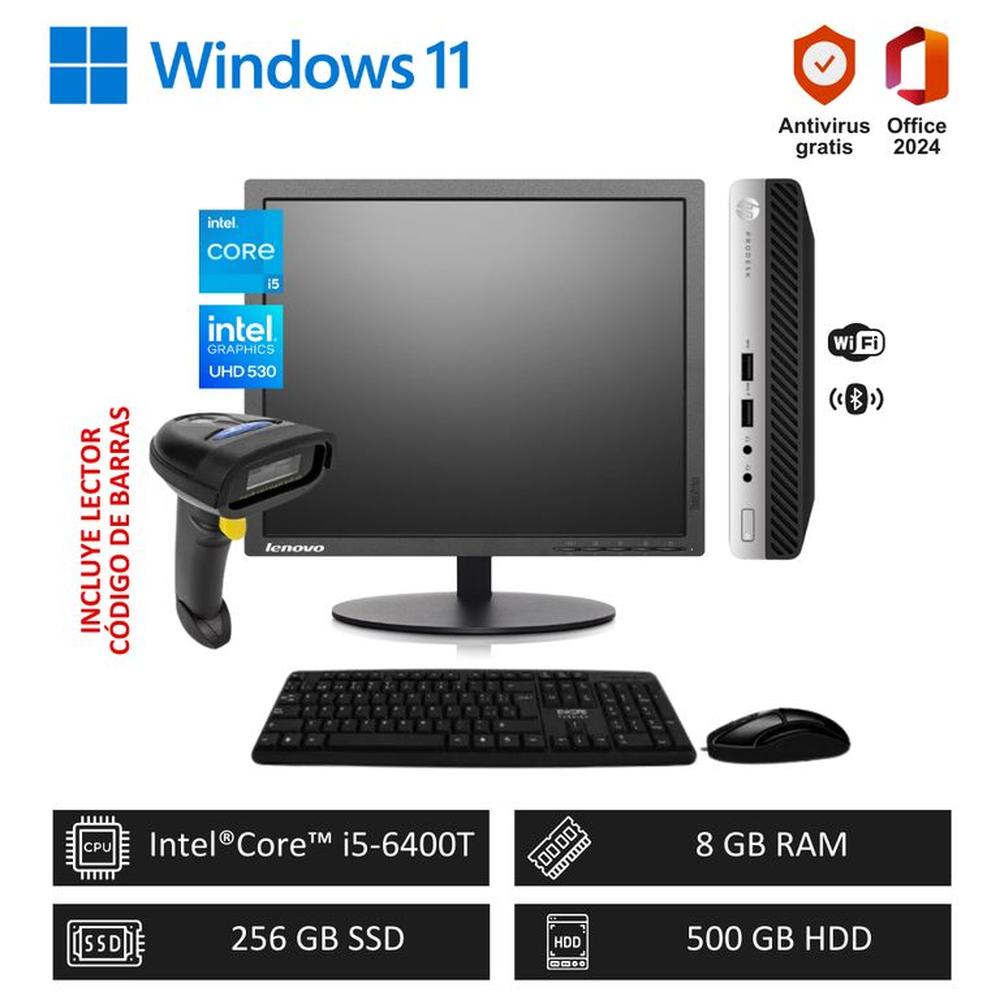 Computadora PC Empresarial Core i5-6400T 3.6 GHz, 8GB RAM,256GB SSD+500GB HDD