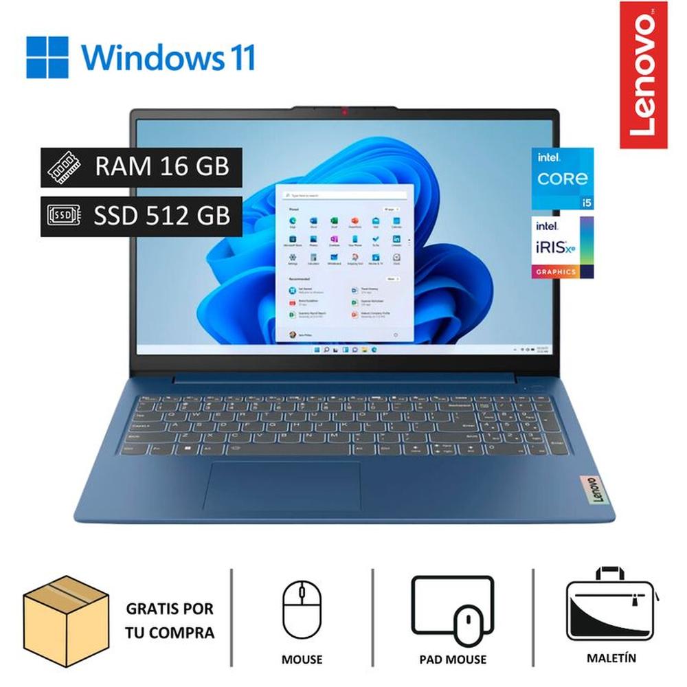 Laptop Lenovo IdeaPad Slim 3 15.6"" FHD Core i5-12450H 4.4GHz, 16GB RAM DDR5-4800 - 512GB SSD M.2