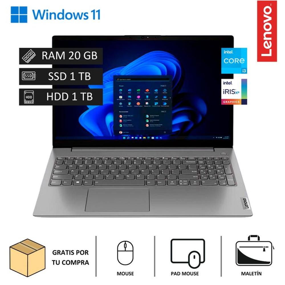 Laptop Lenovo V15 G3 IAP 156” FHD Intel Core i3-1215U 20GB RAM 1TB SSD + 1TB HDD Laptop Lenovo V15 G3 IAP 156” FHD Intel Core i3-1215U 20GB RAM 1TB SSD + 1TB HDD