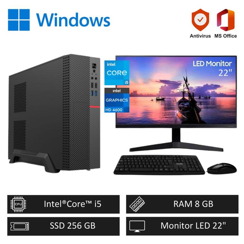 Computadora PC Intel Core i5 3´60GHz 8GB RAM 256GB SSD + Monitor 22´´ FHD Computadora PC Intel Core i5 3´60GHz 8GB RAM 256GB SSD + Monitor 22´´ FHD