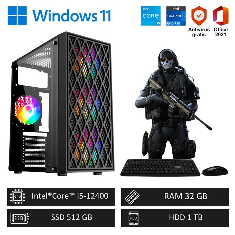 COMPUTADORA PC GAMER INTEL CORE I5-12400 32GB RAM 512GB SSD + 1TB HDD COMPUTADORA PC GAMER INTEL CORE I5-12400 32GB RAM 512GB SSD + 1TB HDD