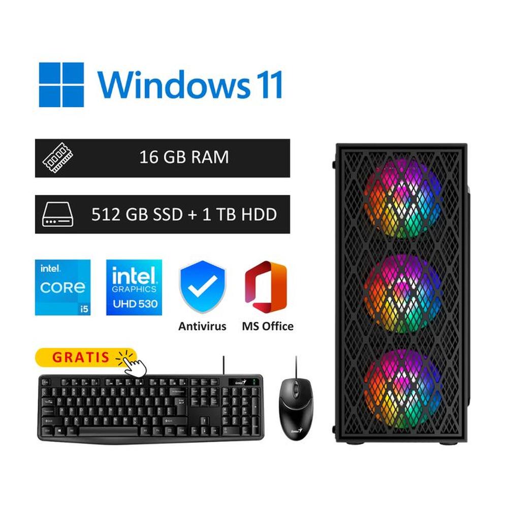 Computadora PC Intel Core i5 7ma 16GB RAM - 512GB SSD + 1TB HDD Computadora PC Intel Core i5 7ma 16GB RAM - 512GB SSD + 1TB HDD