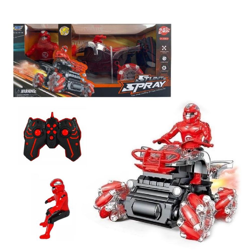 Motocicleta De Juguete Con Control Stun Spray-Rojo