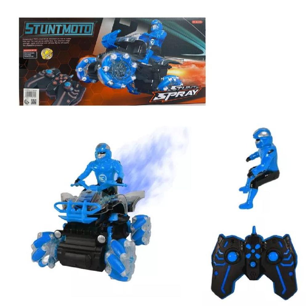 Motocicleta De Juguete Con Control Stun Spray-Azul