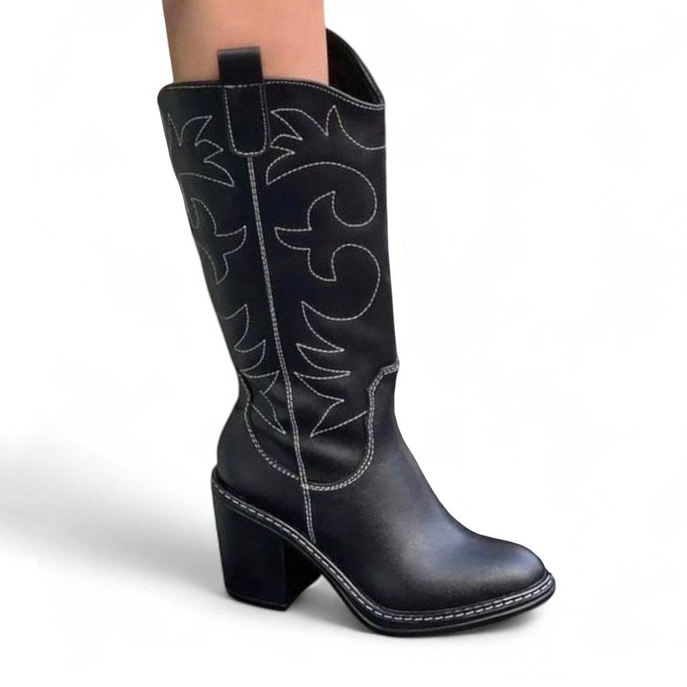 Bota Mujer Texana Eagle 1299 5C-95 Color Negro Talla 35