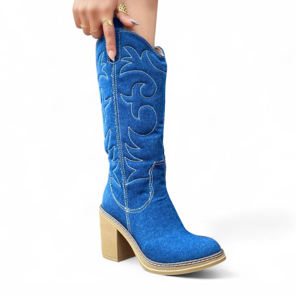 Bota Mujer Texana Eagle 1299 5C-95 Color Celeste Talla 39