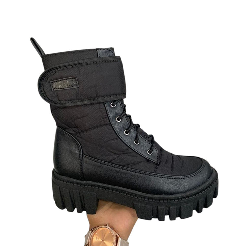 Botin Mujer Termico Acolchado 1299 5C-55 Color Negro Talla 37