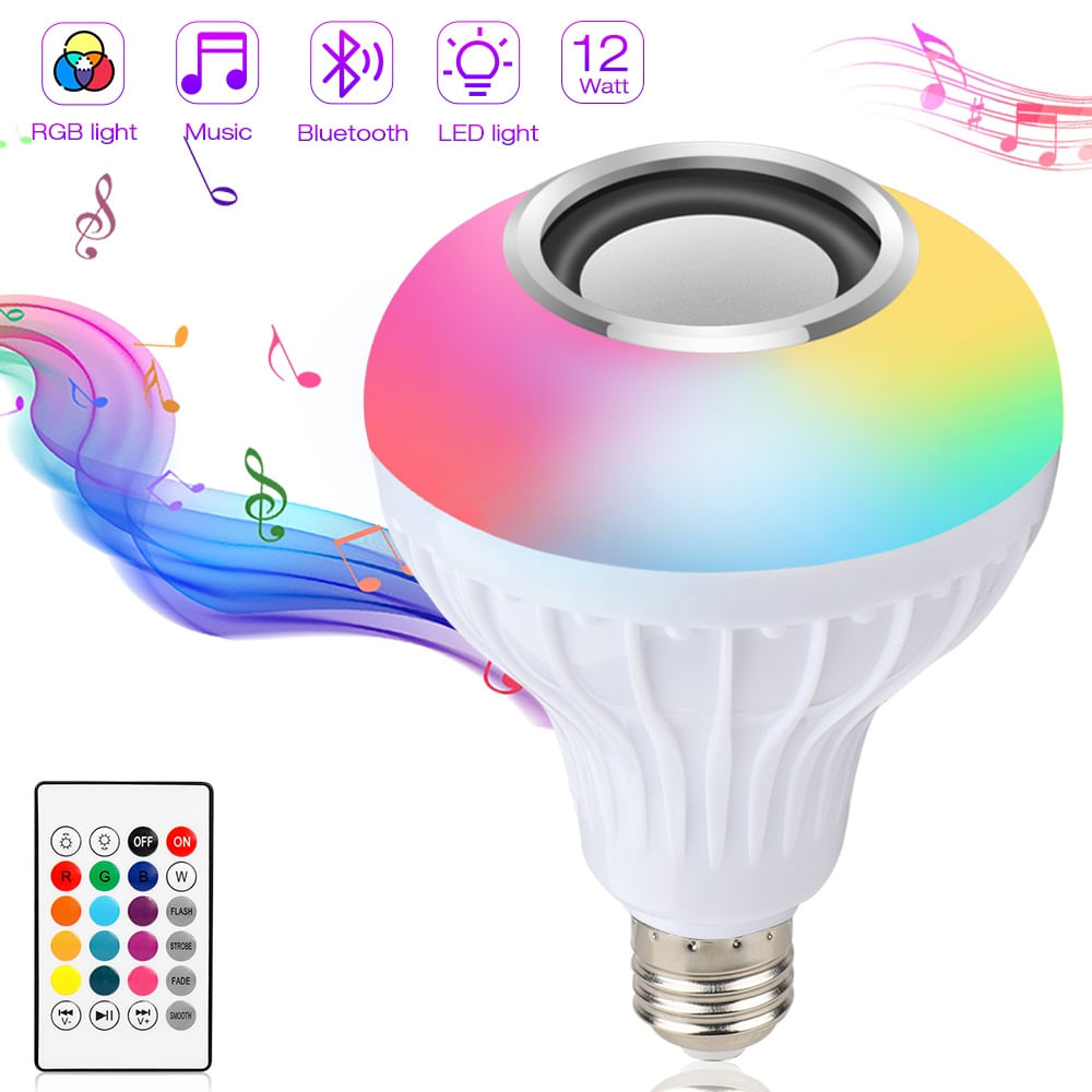 Bombillo Parlante BT Foco RGB con Bluetooth Control Bombillo Parlante BT Foco RGB con Bluetooth Control