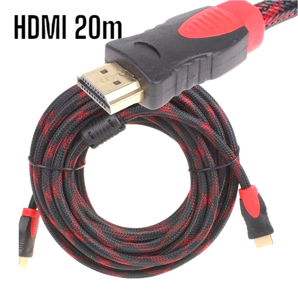 Cable HDMI-HDMI con Filtro 20m 20metros Full HD 3D V1.4 Enmallado Cable HDMI-HDMI con Filtro 20m 20metros Full HD 3D V1.4 Enmallado