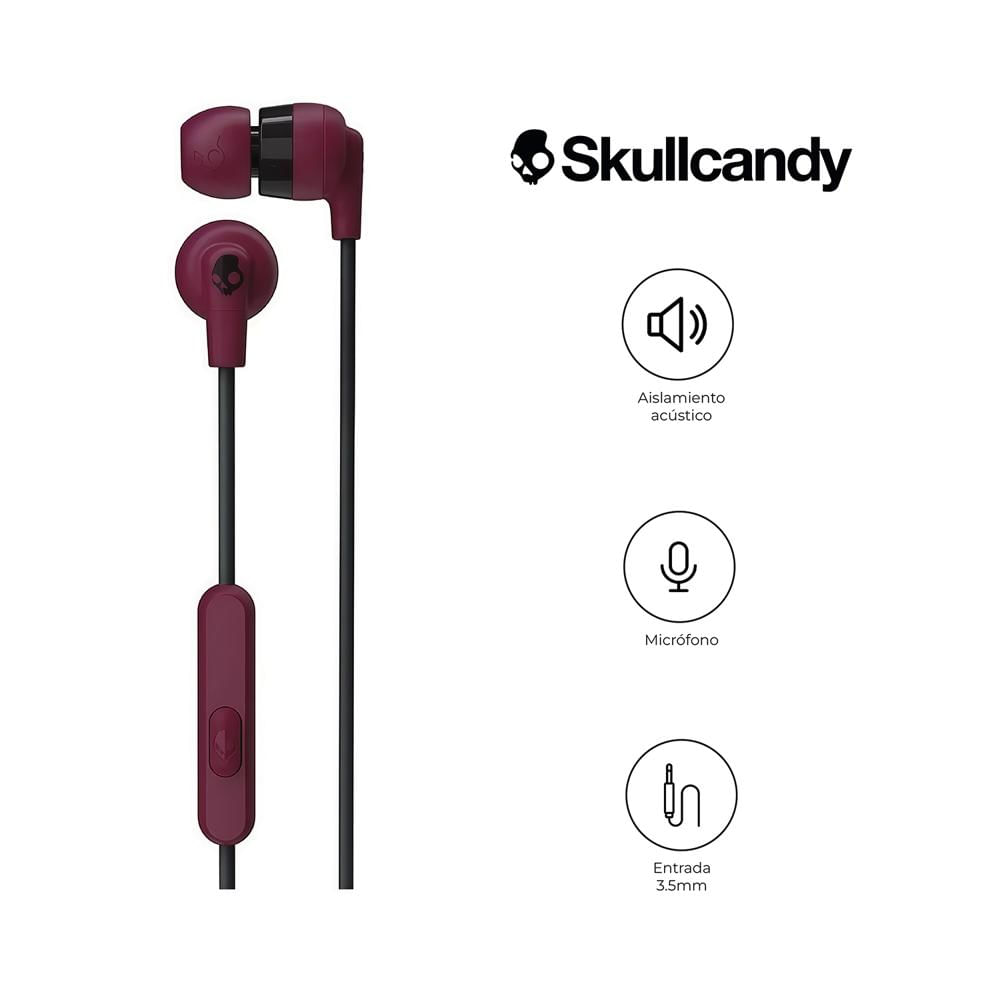 Audifonos Skullcandy Inkd+ S2Imy Con Cable Y Microfono Guinda Audifonos Skullcandy Inkd+ S2Imy Con Cable Y Microfono Guinda