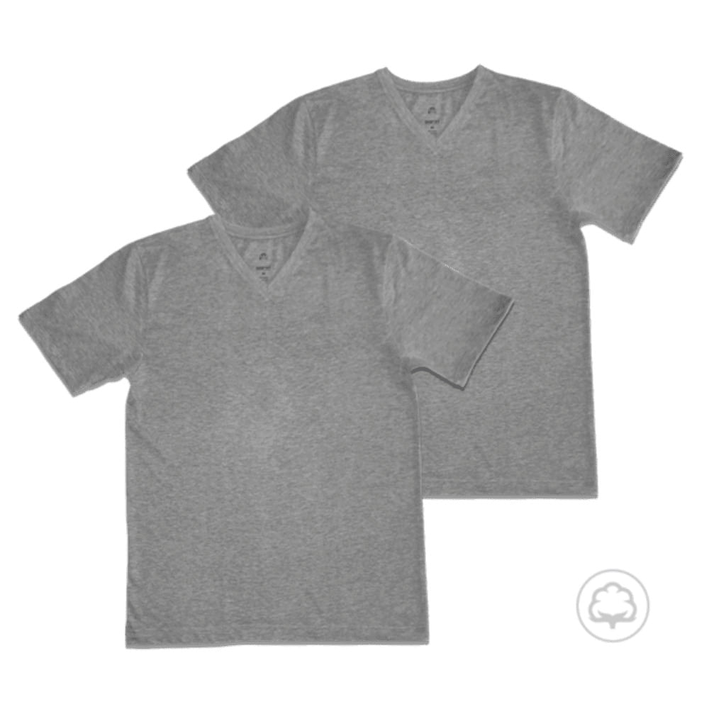 Pack 2 Polos Manga Corta Hombre Boston Cuello V Gris