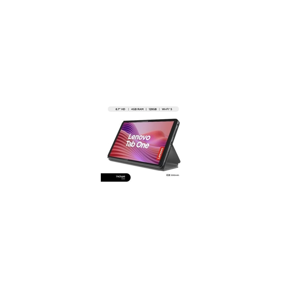 Tablet Lenovo Tab 8.7"" HD - 4GB RAM, 128GB, WiFi 5, Android en Storm Grey + Funda Incluida