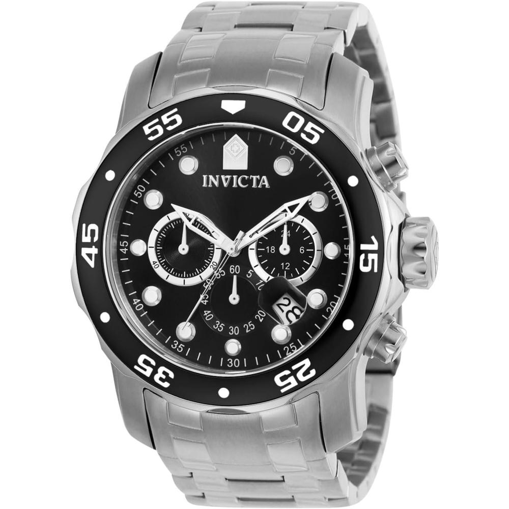 Invicta 0070 reloj Pro Diver Chronograph para hombre con estilo deportivo | Plata/Negro