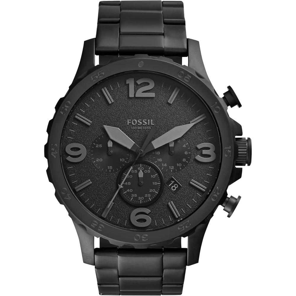 Fossil JR1401 reloj para hombre Nate cronógrafo de acero inoxidable | Negro